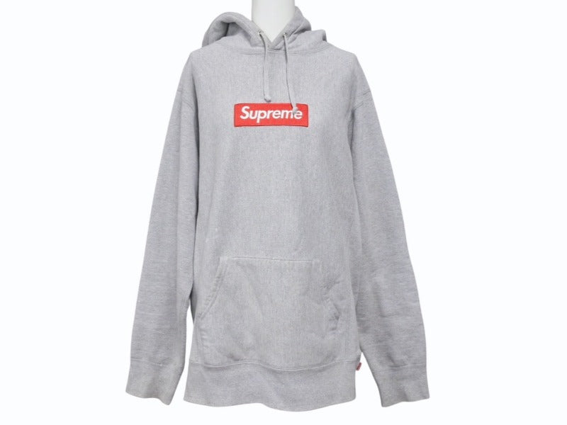 Supreme シュプリーム ボックスロゴフーディー RN101837 コットン ポリエステル グレー サイズM 美品 中古 4b005376