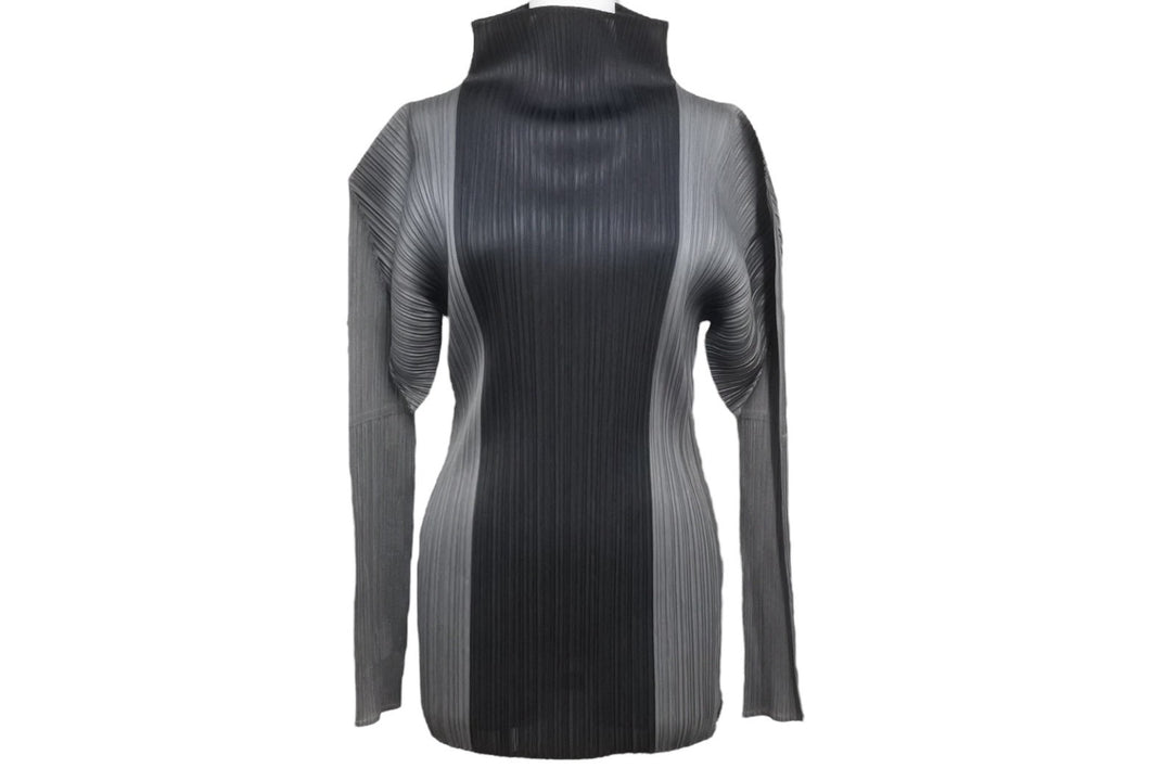 極美品 ISSEY MIYAKE イッセイミヤケ PLEATS PLEASE プリーツプリーズ 長袖トップス PP63-JK404 サイズF ハイネック 中古 4b005380