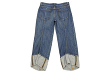 画像をギャラリービューアに読み込む, BOTTEGAVENETA ボッテガヴェネタ カーブシェイプ デニムパンツ ジーンズ 723355 V2J80 サイズ42 ロールアップ ブルー 美品 中古 4b005385