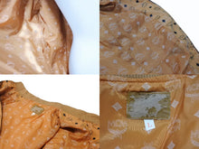 画像をギャラリービューアに読み込む, MCM エムシーエム コニャック モノグラム 80s ビンテージ レザージャケット レア ブラウン サイズL 美品 中古 4b005404
