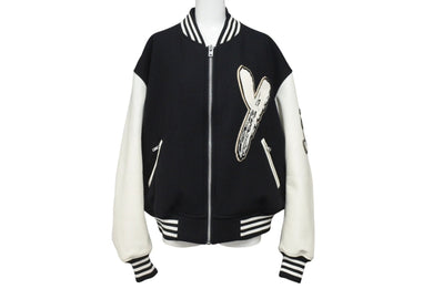 Y-3 ワイスリー レターマンジャケット LETTERMAN JKT H44803 ポリエステル ウール ブラック ホワイト サイズS 美品 中古 4b005414