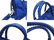 Load image into Gallery viewer, BALENCIAGA バレンシアガ クラシックシティ ショルダーバッグ 431621 4313 Z 56800 ブルー アンティークゴールド金具 美品 中古 4b005424