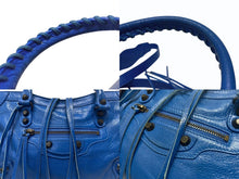Load image into Gallery viewer, BALENCIAGA バレンシアガ クラシックシティ ショルダーバッグ 431621 4313 Z 56800 ブルー アンティークゴールド金具 美品 中古 4b005424