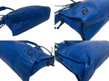 Load image into Gallery viewer, BALENCIAGA バレンシアガ クラシックシティ ショルダーバッグ 431621 4313 Z 56800 ブルー アンティークゴールド金具 美品 中古 4b005424