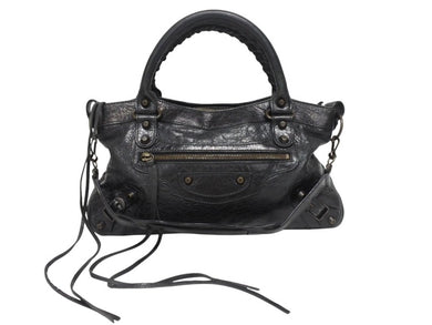 BALENCIAGA バレンシアガ ザ ファースト 2WAYバッグ ハンドバッグ ショルダーバッグ 103208・213048 ブラック 美品 中古 4b005456