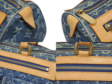 画像をギャラリービューアに読み込む, LOUIS VUITTON ルイヴィトン ネオスピーディ ハンドバッグ M95019 モノグラム デニム インディゴブルー ゴールド金具 美品 中古 4b005459