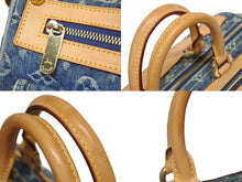 画像をギャラリービューアに読み込む, LOUIS VUITTON ルイヴィトン ネオスピーディ ハンドバッグ M95019 モノグラム デニム インディゴブルー ゴールド金具 美品 中古 4b005459