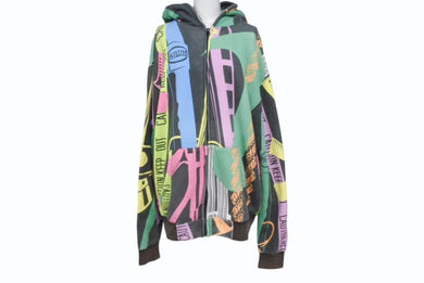 PHENOMENON フェノメノン ジップアップフーディー パーカー ILLHDD-019 サイズL マルチカラー 総柄 美品 中古 4b005513