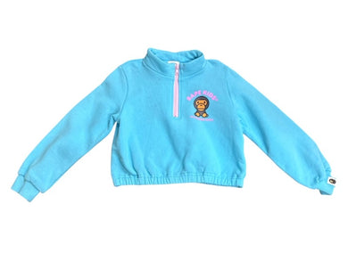 A BATHING APE ア ベイシング エイプ BABY MILO ベビー マイロ HALF ZIP SWEATSHIRT K ハーフジップ スウェットシャツ K 中古 4b005534