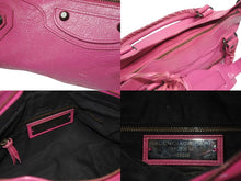 Load image into Gallery viewer, BALENCIAGA バレンシアガ ザシティ ショルダーバッグ ハンドバッグ 2way 115748 シープスキン ピンク 美品 中古 4b005603