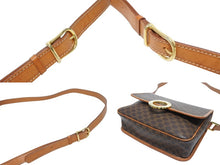 Load image into Gallery viewer, CELINE セリーヌ マカダム デカサークル金具 フラップ ショルダーバッグ M13 イタリア製 ブラウン ゴールド金具 美品 中古 4b005605