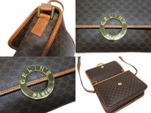 Load image into Gallery viewer, CELINE セリーヌ マカダム デカサークル金具 フラップ ショルダーバッグ M13 イタリア製 ブラウン ゴールド金具 美品 中古 4b005605