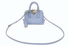 Load image into Gallery viewer, 極美品 PRADA プラダ 2WAY ミニハンドバッグ ショルダーバッグ BL0851 サフィアーノレザー ブルー ゴールド金具 中古 4b005614