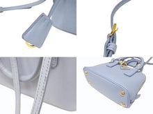 Load image into Gallery viewer, 極美品 PRADA プラダ 2WAY ミニハンドバッグ ショルダーバッグ BL0851 サフィアーノレザー ブルー ゴールド金具 中古 4b005614