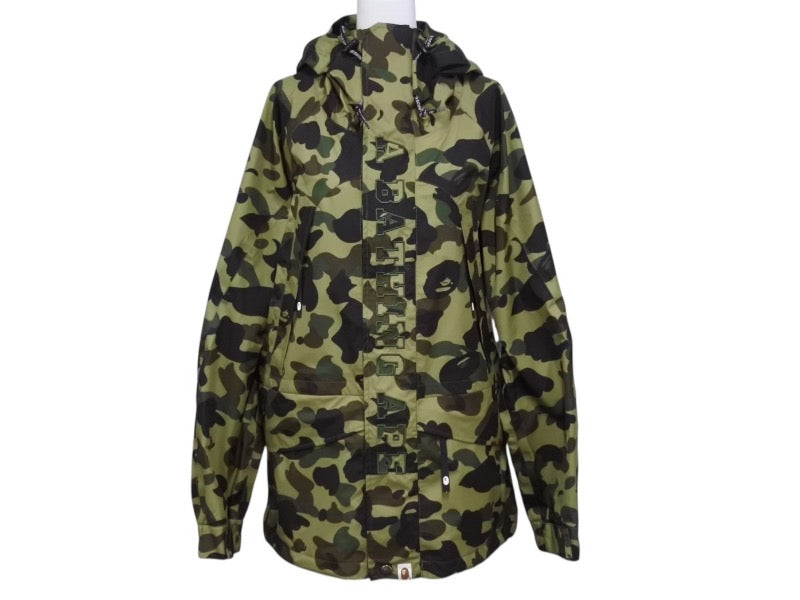 極美品 A BATHING APE アベイシングエイプ マウンテンパーカー 1st 001HJA801009X ナイロン ゴアテックス カモ柄 サイズL 中古 4b005643