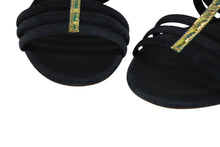 画像をギャラリービューアに読み込む, CHANEL シャネル ココマーク スウェード グラディエーターサンダル ストラップサンダル ネイビー サイズ37C 中古 美品 4b005658