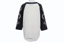 Load image into Gallery viewer, CHROME HEARTS クロムハーツ ラグラン 七分袖Tシャツ サイズM ホワイト ブラック ネックロゴ オールドクロス ホースシュー 良品 中古 4b005660