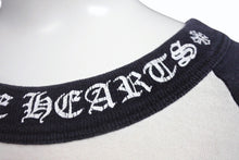 Load image into Gallery viewer, CHROME HEARTS クロムハーツ ラグラン 七分袖Tシャツ サイズM ホワイト ブラック ネックロゴ オールドクロス ホースシュー 良品 中古 4b005660