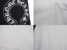 Load image into Gallery viewer, CHROME HEARTS クロムハーツ ラグラン 七分袖Tシャツ サイズM ホワイト ブラック ネックロゴ オールドクロス ホースシュー 良品 中古 4b005660