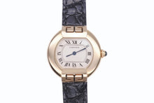 Load image into Gallery viewer, 極美品 CARTIER カルティエ 腕時計 エリプスアールデコSM クォーツ 金無垢 W1513656 K18イエローゴールド レザー ブラック 中古 4b005668