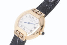 Load image into Gallery viewer, 極美品 CARTIER カルティエ 腕時計 エリプスアールデコSM クォーツ 金無垢 W1513656 K18イエローゴールド レザー ブラック 中古 4b005668