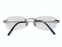 画像をギャラリービューアに読み込む, 極美品 CARTIER カルティエ メガネ リムレス ブラック サングラス シルバー金具 メタル プラスチック 中古 4b005682