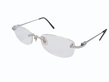 画像をギャラリービューアに読み込む, 極美品 CARTIER カルティエ メガネ リムレス ブラック サングラス シルバー金具 メタル プラスチック 中古 4b005682