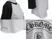 Load image into Gallery viewer, CHROME HEARTS クロムハーツ ラグラン 七分袖Tシャツ サイズS ヴァインダガー スクロールラベルロゴ ホワイト ブラック 美品 中古 4b005686