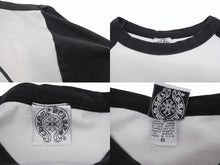 Load image into Gallery viewer, CHROME HEARTS クロムハーツ ラグラン 七分袖Tシャツ サイズS ヴァインダガー スクロールラベルロゴ ホワイト ブラック 美品 中古 4b005686