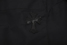 画像をギャラリービューアに読み込む, CHROME HEARTS クロムハーツ クロスパッチ付き クロスボールボタン ナイロン半袖シャツ ブラック サイズXS 美品 中古 4b005692