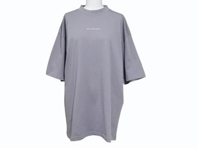 BALENCIAGA バレンシアガ 24SS リフレクター ロゴ Tシャツ 764235 TQVN1 グレー サイズS 美品 中古 4b005694