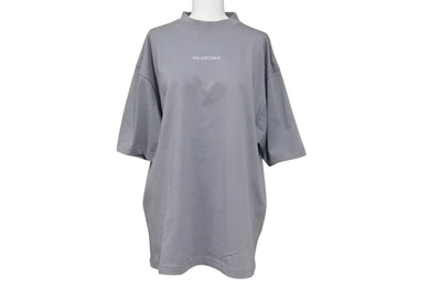 BALENCIAGA バレンシアガ 24SS リフレクター ロゴ Tシャツ 764235 TQVN1 グレー サイズXS 美品 中古 4b005695