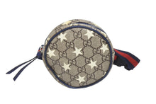 Load image into Gallery viewer, GUCCI グッチ チルドレンズ ラウンド ミニウエストポーチ 502330 GGスプリーム レザー ベージュ シルバー金具 良品 中古 4b005697