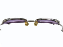 画像をギャラリービューアに読み込む, Jean Paul GAULTIER ジャンポール ゴルチエ ツーブリッジ クリップオンサングラス 56-7116 シルバー パープル ヴィンテージ 美品 中古 4b005718