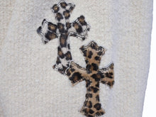 Load image into Gallery viewer, 新品未使用 CHROME HEARTS クロムハーツ ガウン ニット カーディガン クロスパッチ レオパード アイボリー 中古 4b005729