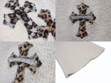 Load image into Gallery viewer, 新品未使用 CHROME HEARTS クロムハーツ ガウン ニット カーディガン クロスパッチ レオパード アイボリー 中古 4b005729