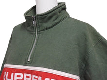 画像をギャラリービューアに読み込む, Supreme シュプリーム ハーフジップ スウェット 101837 グリーン レッド コットン サイズM 刺繍 美品 中古 4b005732