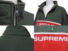 画像をギャラリービューアに読み込む, Supreme シュプリーム ハーフジップ スウェット 101837 グリーン レッド コットン サイズM 刺繍 美品 中古 4b005732