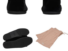 画像をギャラリービューアに読み込む, 極美品 MIUMIU ミュウミュウ 24FW フラットパンプス 5S088E サイズ37 ベルベット レザー ラバー ブラック ロゴプレート 中古 4b005735