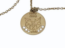 画像をギャラリービューアに読み込む, MIUMIU ミュウミュウ グラスチェーン グラスコード 重量約14.2g 全長約82cm チャーム GP メタル ラインストーン ゴールド 美品 中古 4b005736