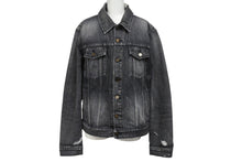 Load image into Gallery viewer, 極美品 SAINT LAURENT サンローラン 18AW ウォッシュド デニム ジャケット ブラック コットン ダメージ加工 527407 サイズM 中古 4b005776