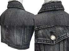 Load image into Gallery viewer, 極美品 SAINT LAURENT サンローラン 18AW ウォッシュド デニム ジャケット ブラック コットン ダメージ加工 527407 サイズM 中古 4b005776