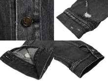Load image into Gallery viewer, 極美品 SAINT LAURENT サンローラン 18AW ウォッシュド デニム ジャケット ブラック コットン ダメージ加工 527407 サイズM 中古 4b005776