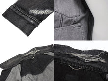 Load image into Gallery viewer, 極美品 SAINT LAURENT サンローラン 18AW ウォッシュド デニム ジャケット ブラック コットン ダメージ加工 527407 サイズM 中古 4b005776