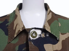 画像をギャラリービューアに読み込む, OFF WHITE オフホワイト Sahariana Jacket カモ柄 デニムジャケット デニムシャツ ワッペン 刺繍 迷彩 サイズS 美品 中古 4b005789