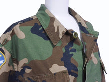 画像をギャラリービューアに読み込む, OFF WHITE オフホワイト Sahariana Jacket カモ柄 デニムジャケット デニムシャツ ワッペン 刺繍 迷彩 サイズS 美品 中古 4b005789