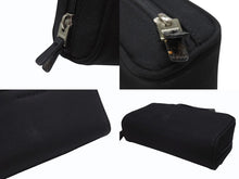 画像をギャラリービューアに読み込む, 極美品 BURBERRY バーバリー ロゴ 化粧ポーチ ミニハンドバッグ コットン レザー ブラック シルバー金具 中古 4b005795