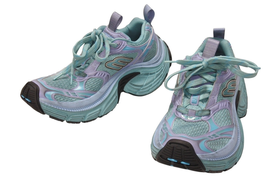 新品同様 BALENCIAGA バレンシアガ 6XL メッシュ ローカットスニーカー 靴 815859 ブルー サイズ41 中古 4b005812