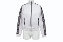 画像をギャラリービューアに読み込む, MIUMIU ミュウミュウ 20SS トラックジャケット MJL668 サイズS アームロゴ ライトグレー コットン ポリアミド 美品 中古 4b005831