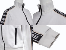 画像をギャラリービューアに読み込む, MIUMIU ミュウミュウ 20SS トラックジャケット MJL668 サイズS アームロゴ ライトグレー コットン ポリアミド 美品 中古 4b005831